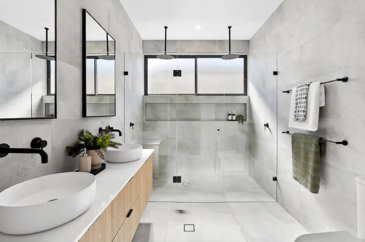 Ensuite with double vanity and walk in shower, Boyanton Street Canberra