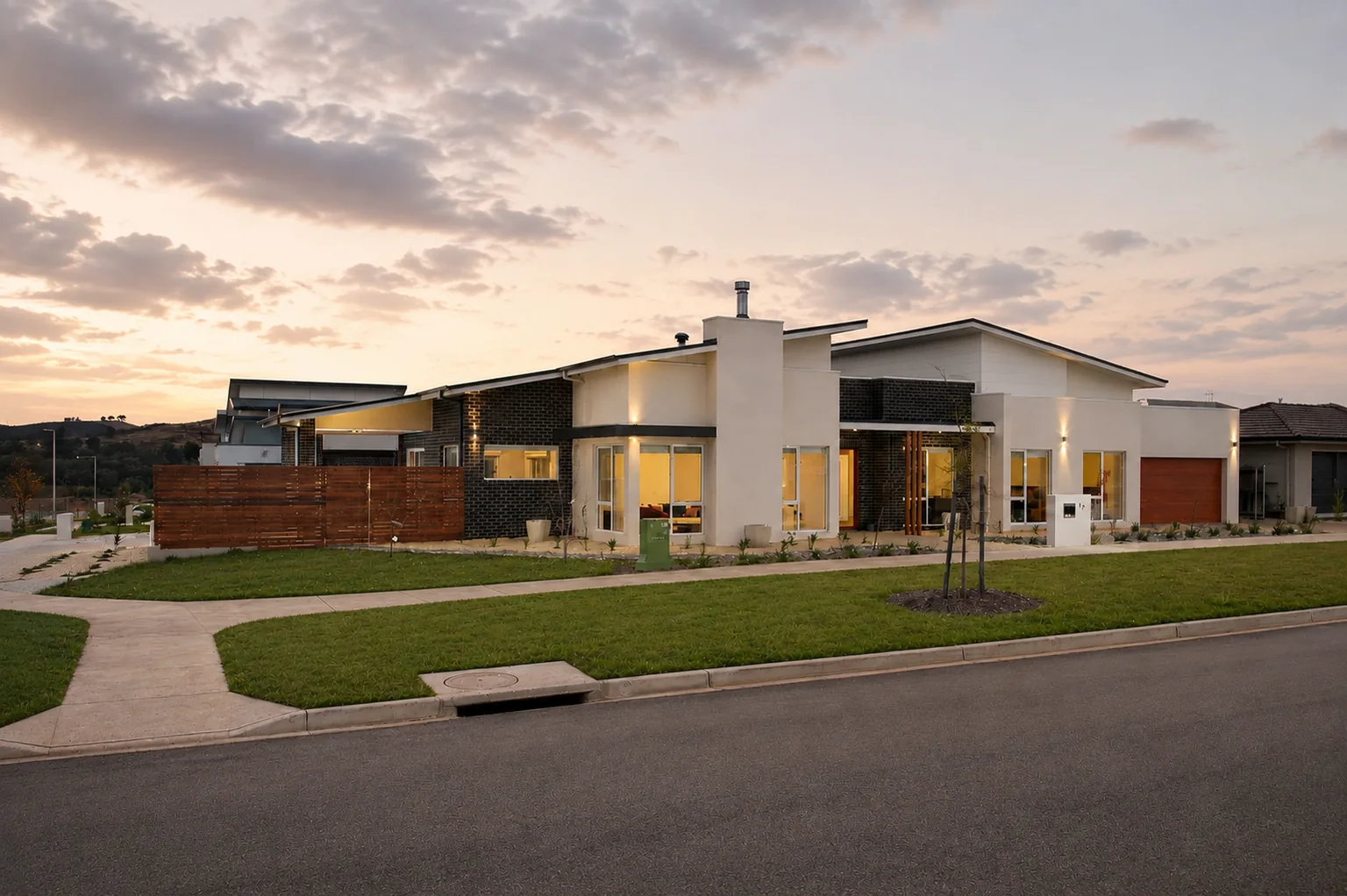 Front exterior, residential build Canberra